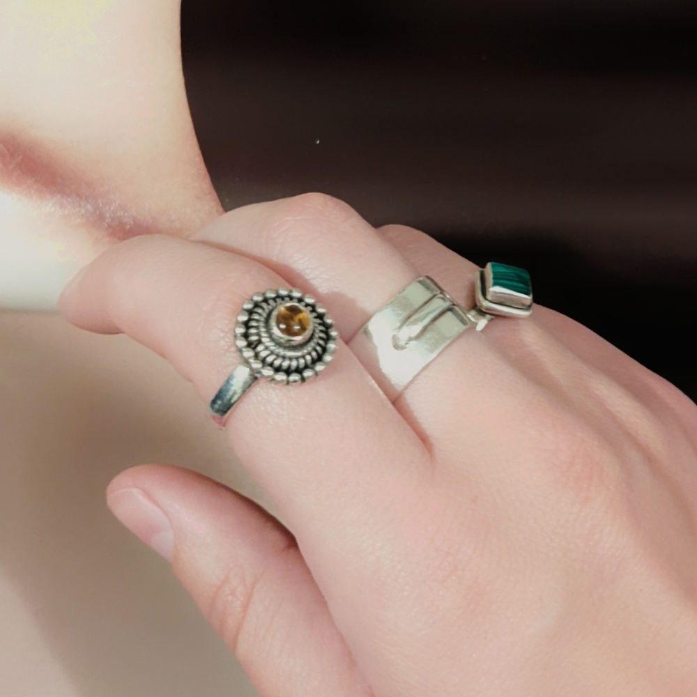 Silver Ring With Small Stone - image 1